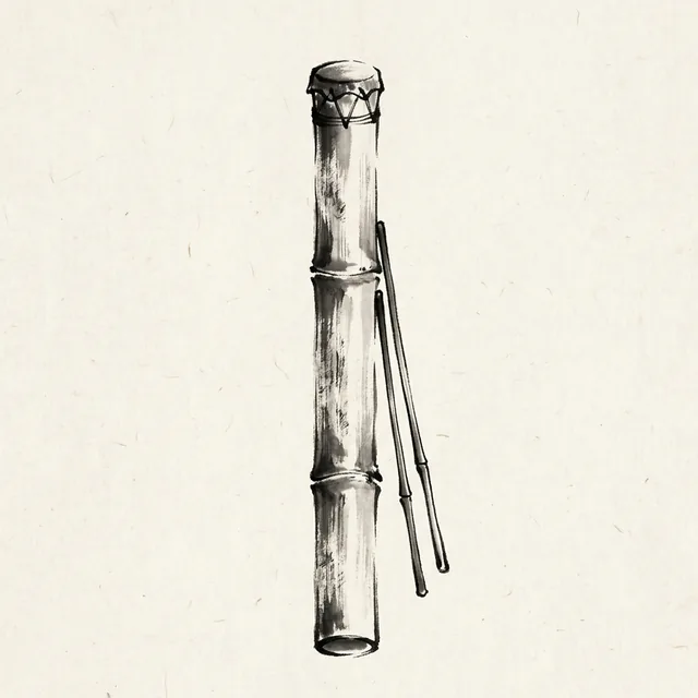水墨魚鼓